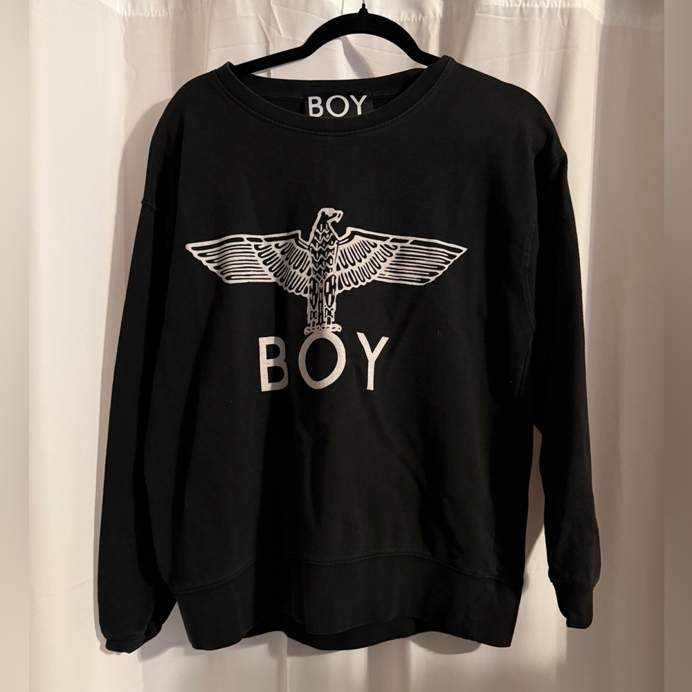 BOY London Eagle Logo Sweatshirt Black Crewneck Size